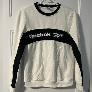 Vintage white & black Reebok crewneck / sweatshirt women size xs